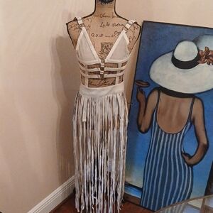 Club Exx Fringe Harness Dress